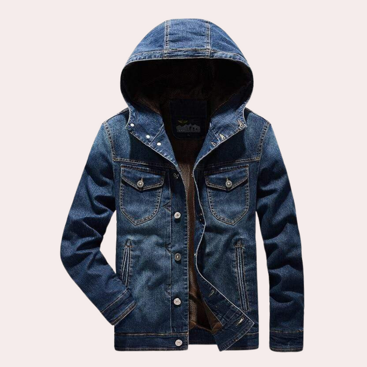 Klassisk Herre Denimjakke for Allsidig Stil