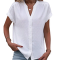 Klassisk Damebluse med Knappedetaljer – Tidløs Eleganse og Komfort