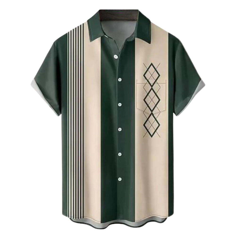 Menns Klassiske Retro Skjorte Korte Ermer
