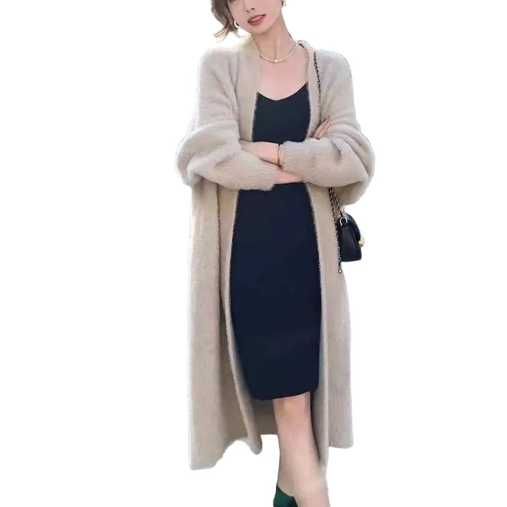 Dame Oversized Cardigan med Åpen Front