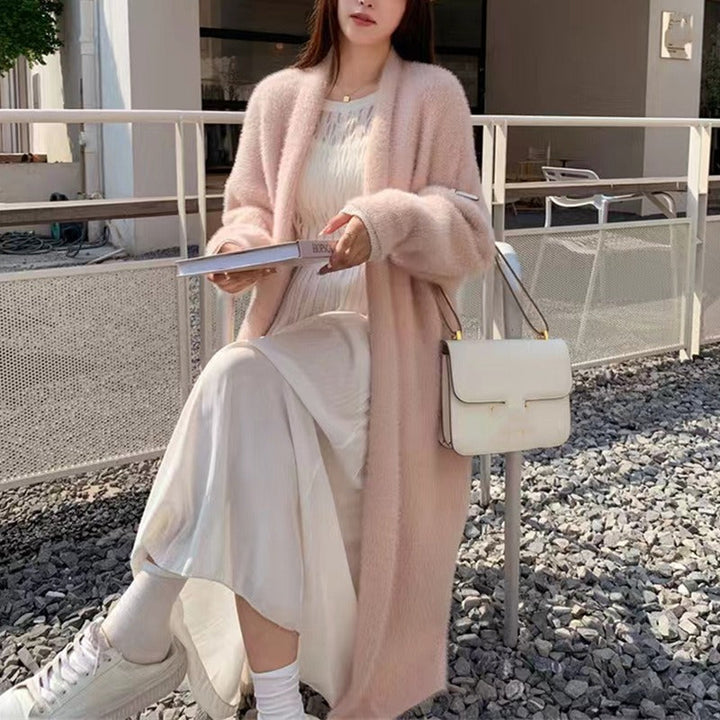 Dame Oversized Cardigan med Åpen Front
