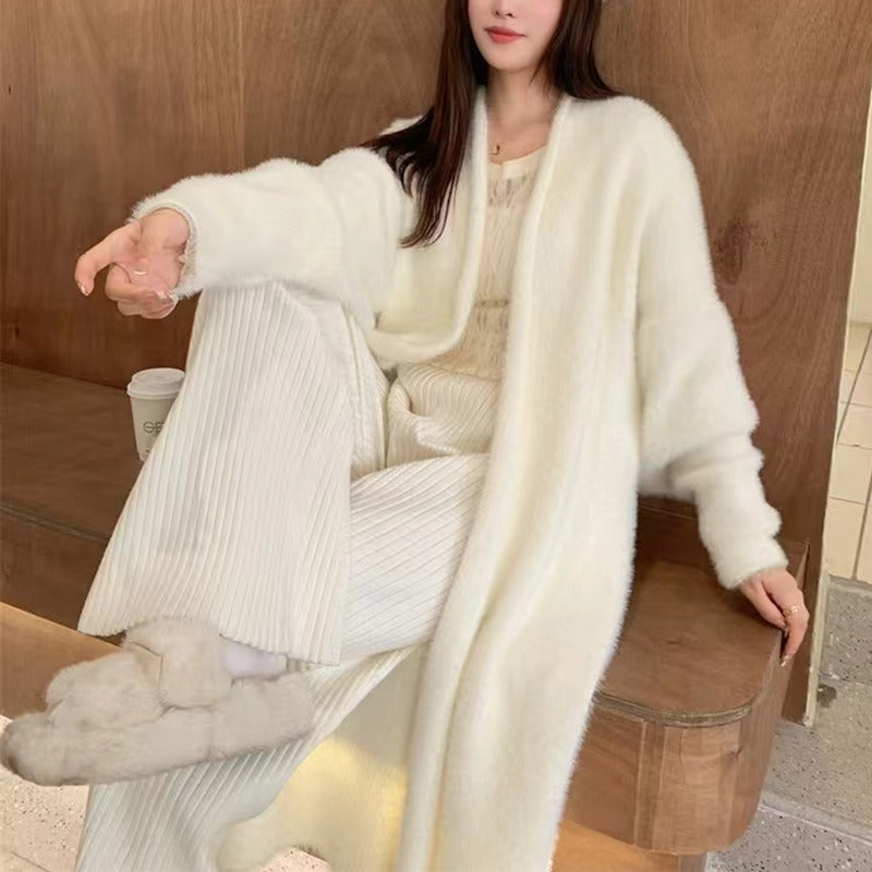 Dame Oversized Cardigan med Åpen Front