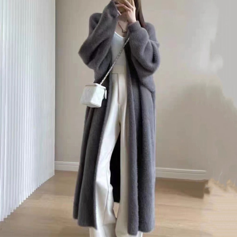 Dame Oversized Cardigan med Åpen Front