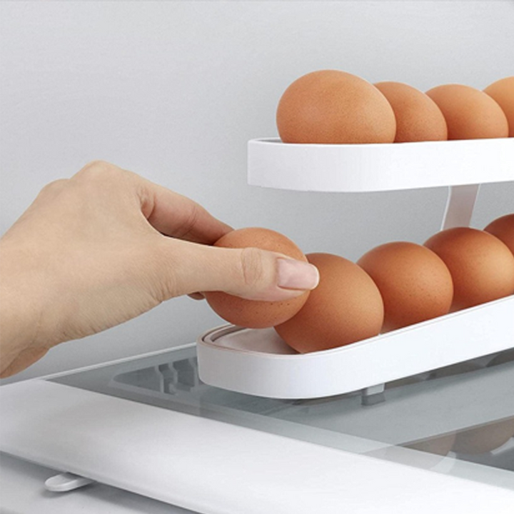 Automatisk Rullende Eggedispenser - Kompakt Kjøkkenoppbevaring