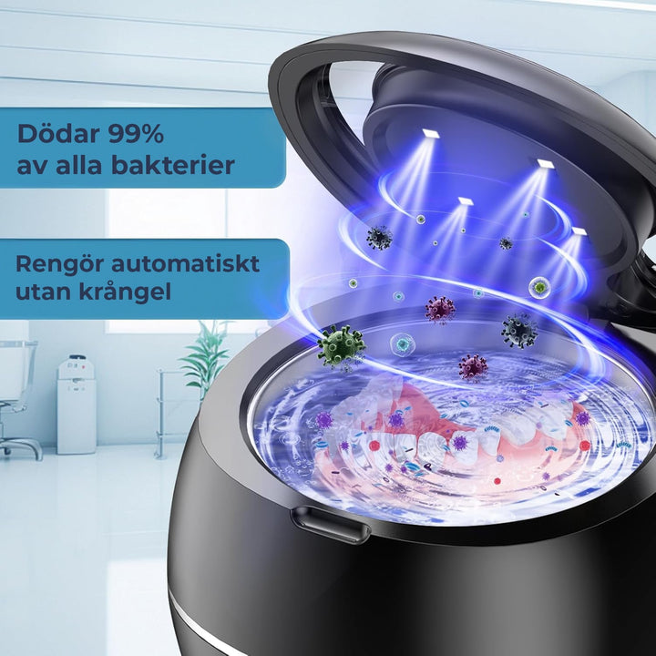 Kompakt Ultralydrenser for Proteser med UV-Sterilisering