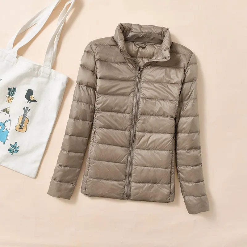 Dame Kort Quiltet Dunjakke – Varm &amp; Stilfull Parkas