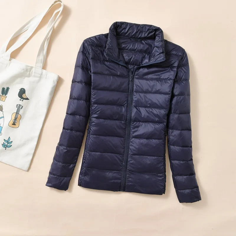 Dame Kort Quiltet Dunjakke – Varm &amp; Stilfull Parkas