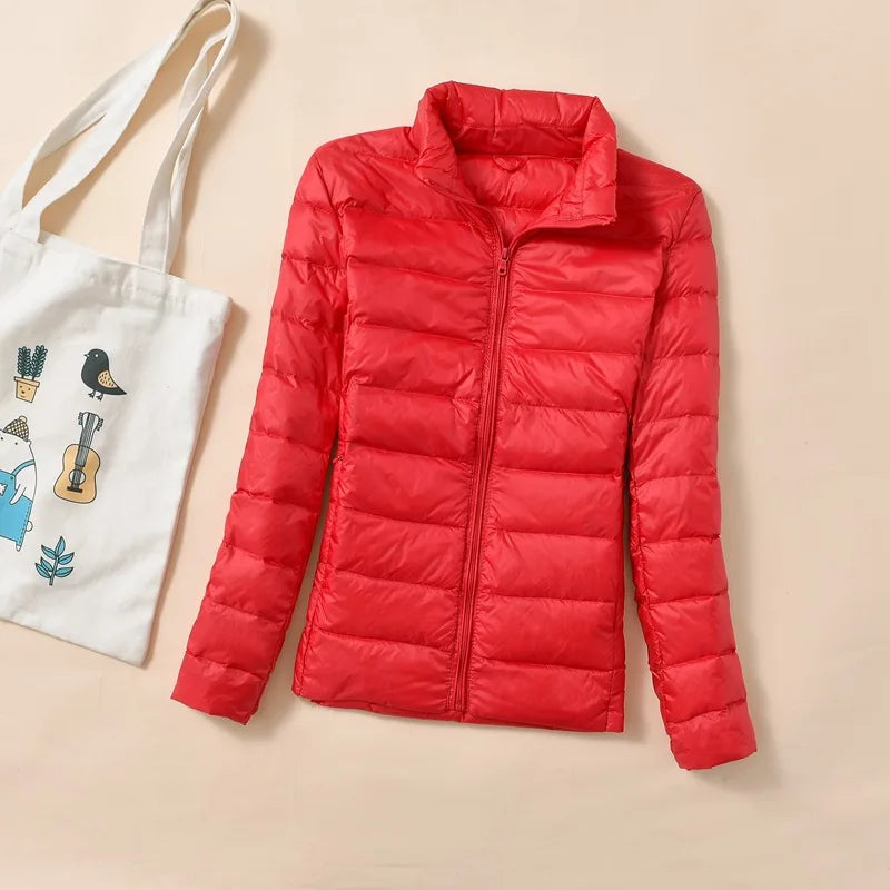 Dame Kort Quiltet Dunjakke – Varm &amp; Stilfull Parkas