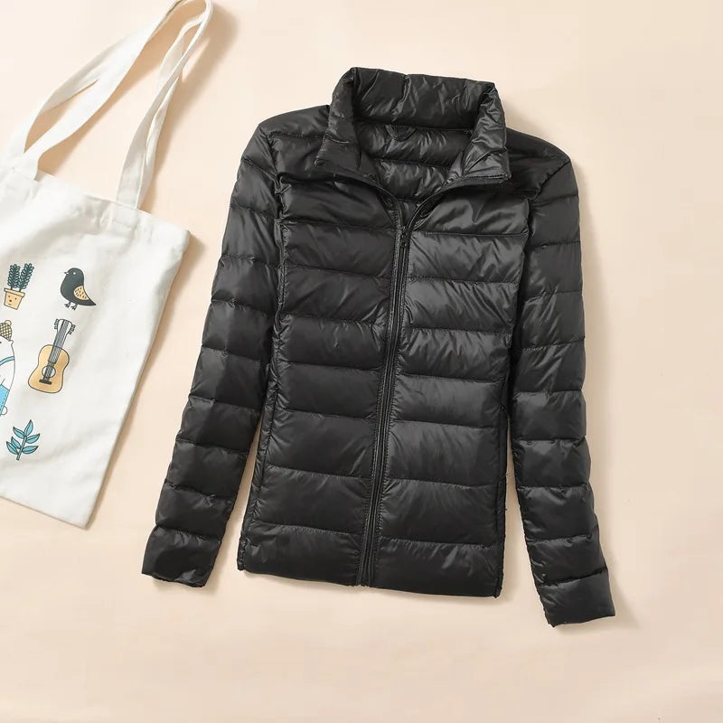 Dame Kort Quiltet Dunjakke – Varm &amp; Stilfull Parkas