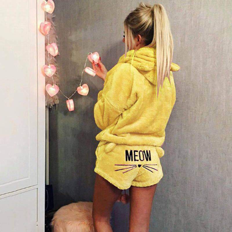 Koselig Katt Pyjamasett for Kvinner
