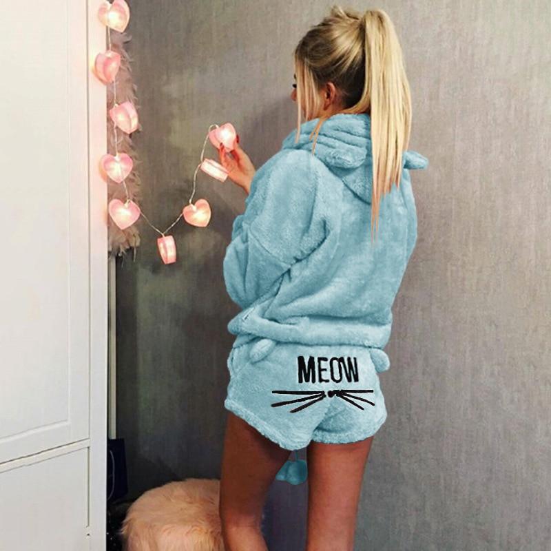 Koselig Katt Pyjamasett for Kvinner