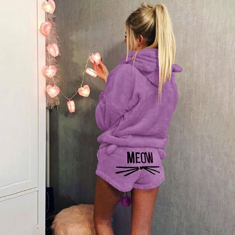 Koselig Katt Pyjamasett for Kvinner