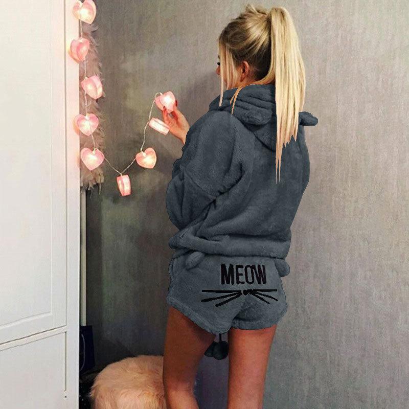Koselig Katt Pyjamasett for Kvinner