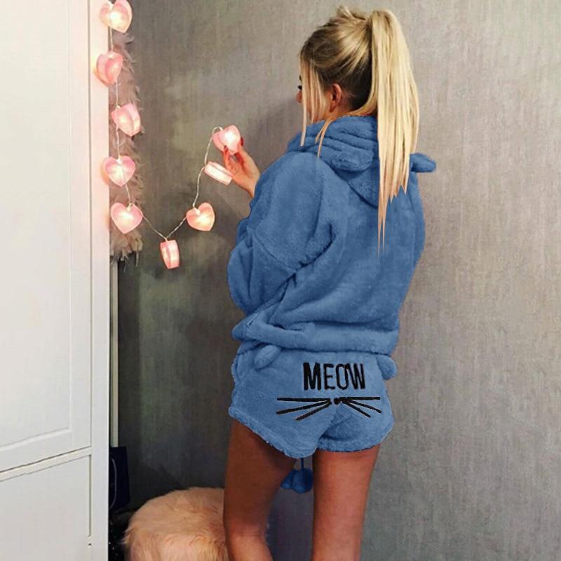 Koselig Katt Pyjamasett for Kvinner