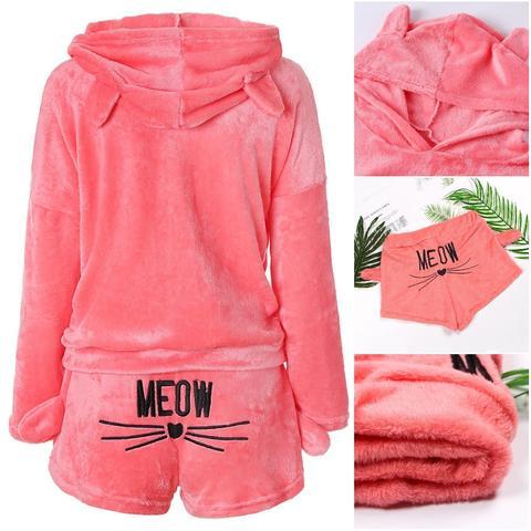 Koselig Katt Pyjamasett for Kvinner