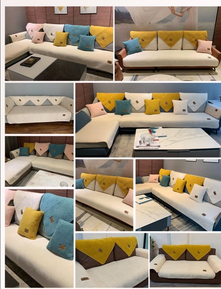 Koselig Sofa Trekk for Vinter med Anti-Skli Design