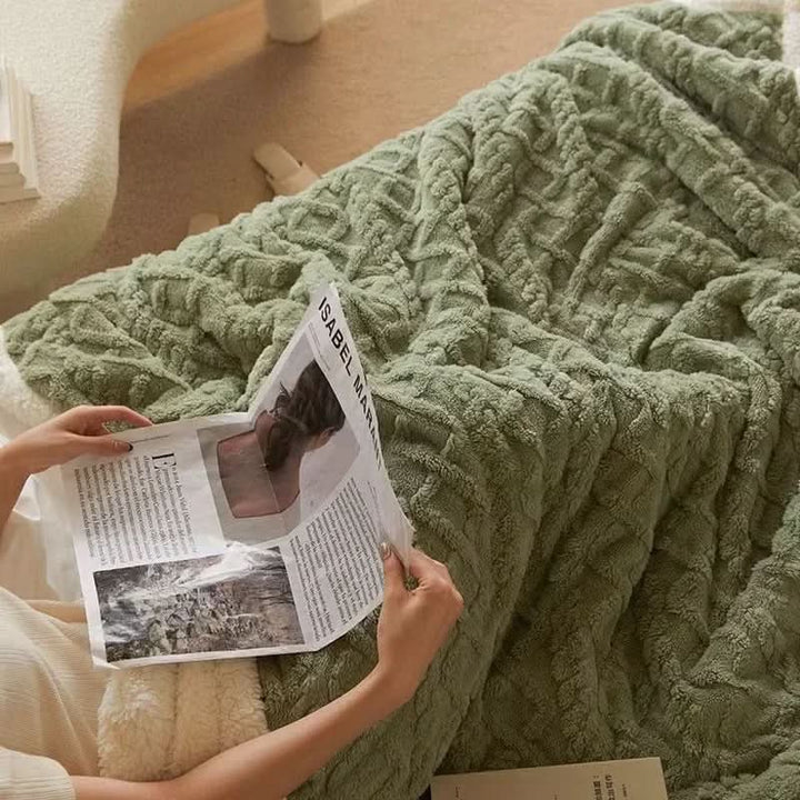 Koselig Vinterteppe med Tosidig Design – Varm Moderne Komfort