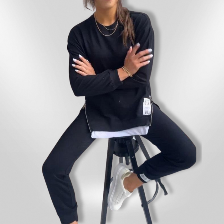Kvinne Komfortabelt Loungewear Sett - Oversized Sweatshirt &amp; Joggers