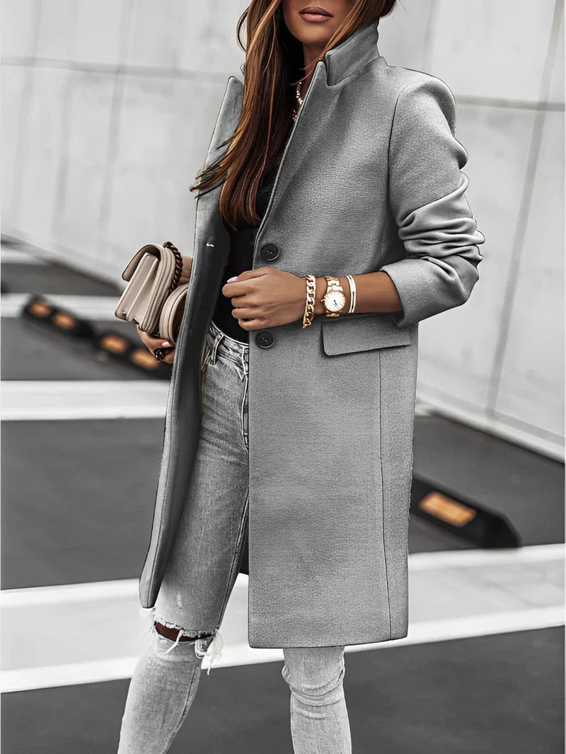 Kvinne Oversized Kappa V-hals med Lange Ermer