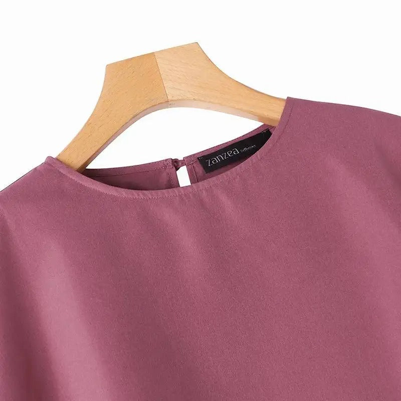 Kvinner 3/4-ermet Bluse med Volanger