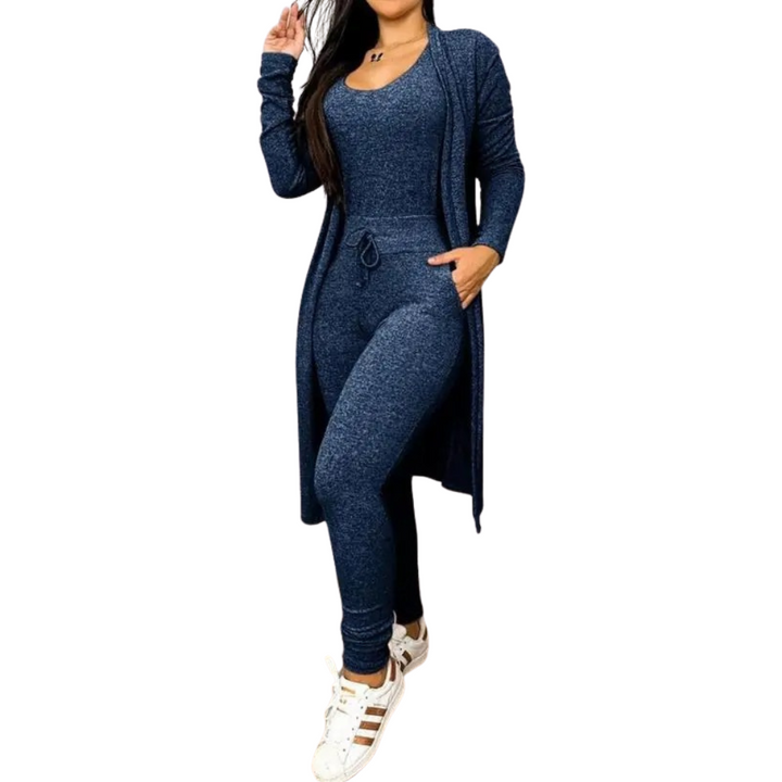 Kvinner Snøring Jumpsuit &amp; Kåpesett – Elegant Todelt Antrekk