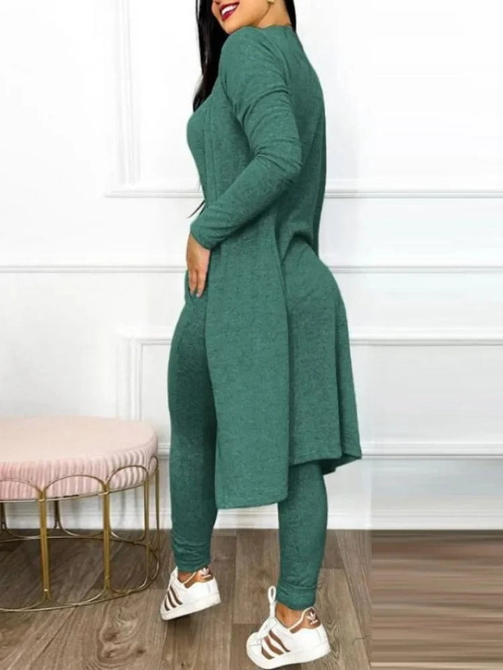 Kvinner Snøring Jumpsuit &amp; Kåpesett – Elegant Todelt Antrekk