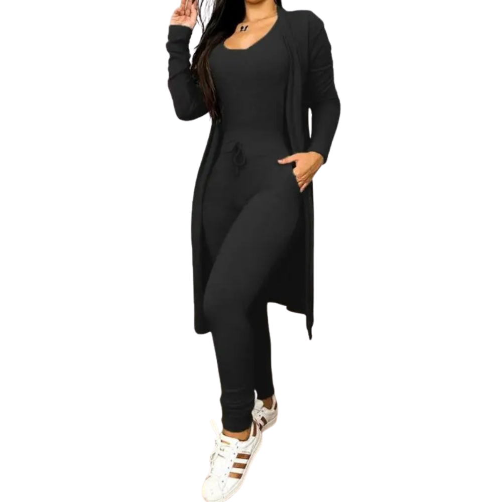 Kvinner Snøring Jumpsuit &amp; Kåpesett – Elegant Todelt Antrekk