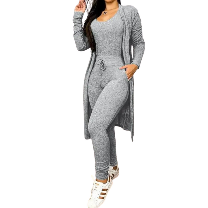 Kvinner Snøring Jumpsuit &amp; Kåpesett – Elegant Todelt Antrekk