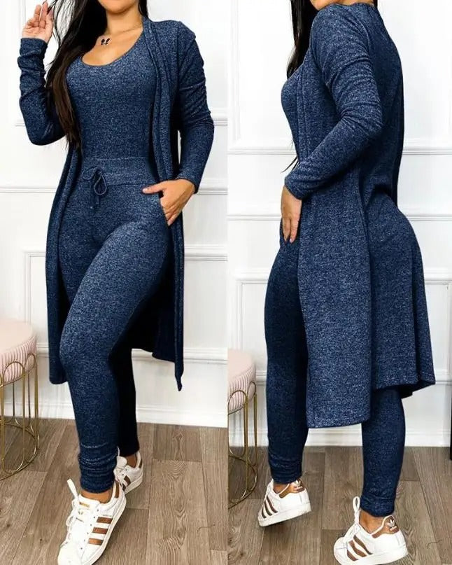Kvinner Snøring Jumpsuit &amp; Kåpesett – Elegant Todelt Antrekk