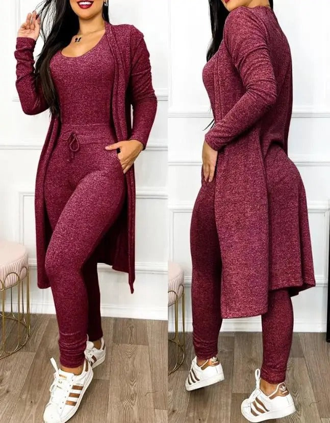 Kvinner Snøring Jumpsuit &amp; Kåpesett – Elegant Todelt Antrekk