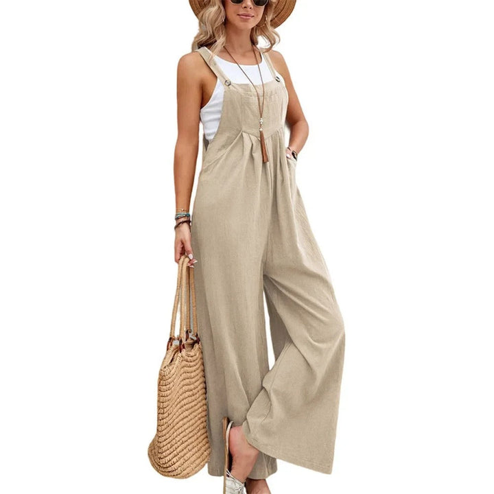 Kvinner Løs Baggy Bib Jumpsuit med Brede Ben