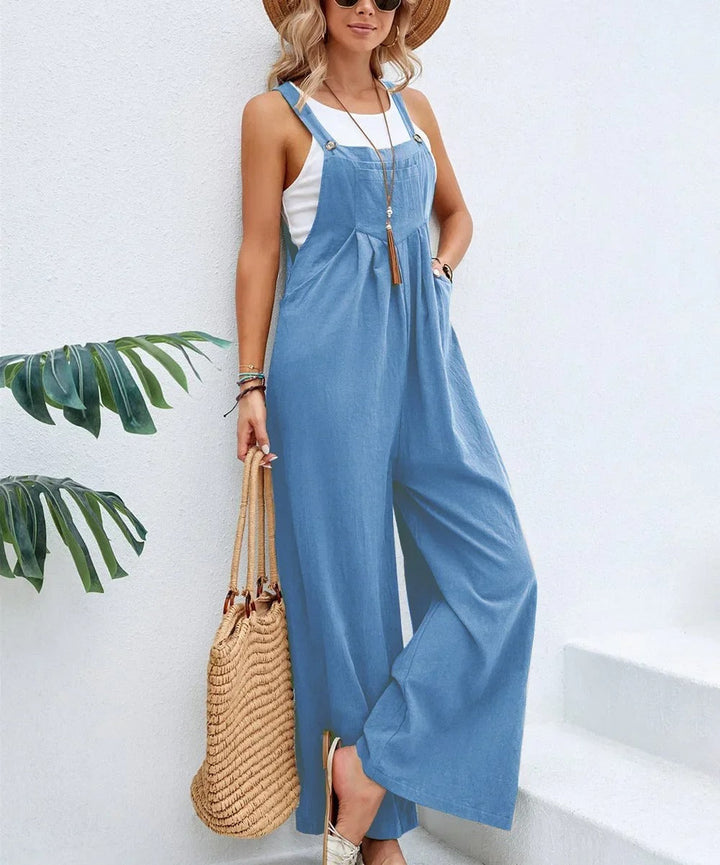 Kvinner Løs Baggy Bib Jumpsuit med Brede Ben