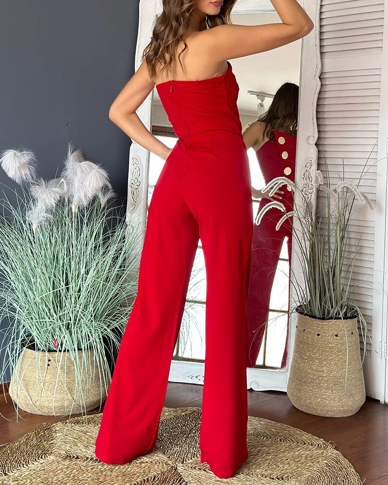Kvinners Asymmetrisk Bandeau-Jumpsuit
