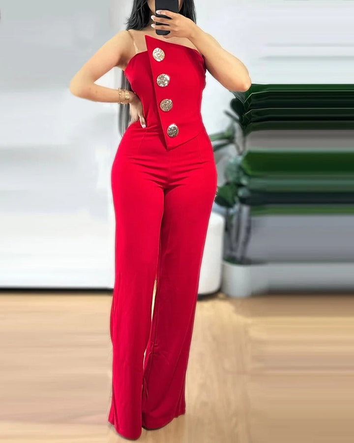 Kvinners Asymmetrisk Bandeau-Jumpsuit
