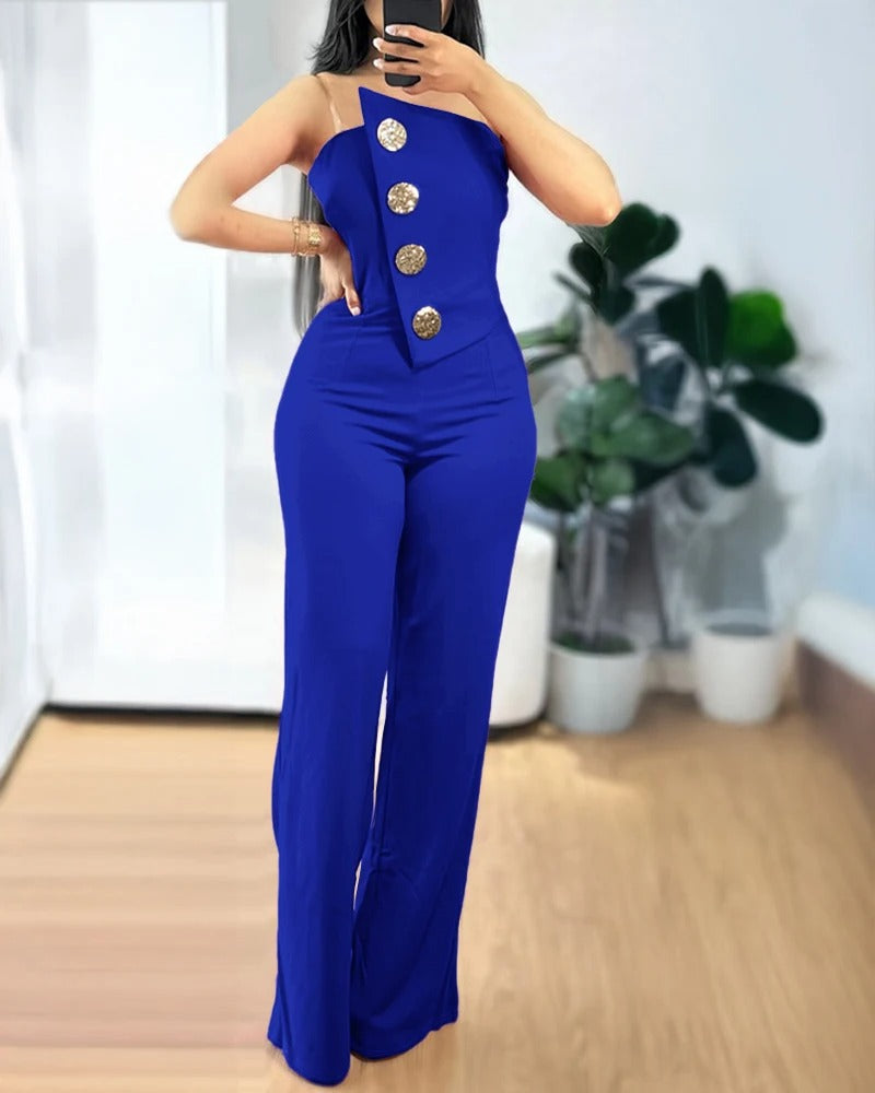 Kvinners Asymmetrisk Bandeau-Jumpsuit