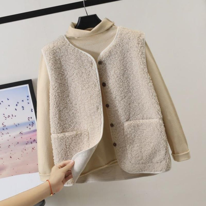 Kvinners Varm Knytevarm Vest i Myk Fleece