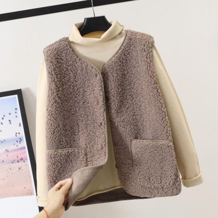 Kvinners Varm Knytevarm Vest i Myk Fleece
