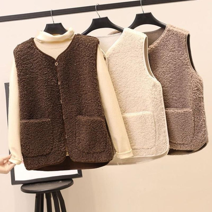 Kvinners Varm Knytevarm Vest i Myk Fleece