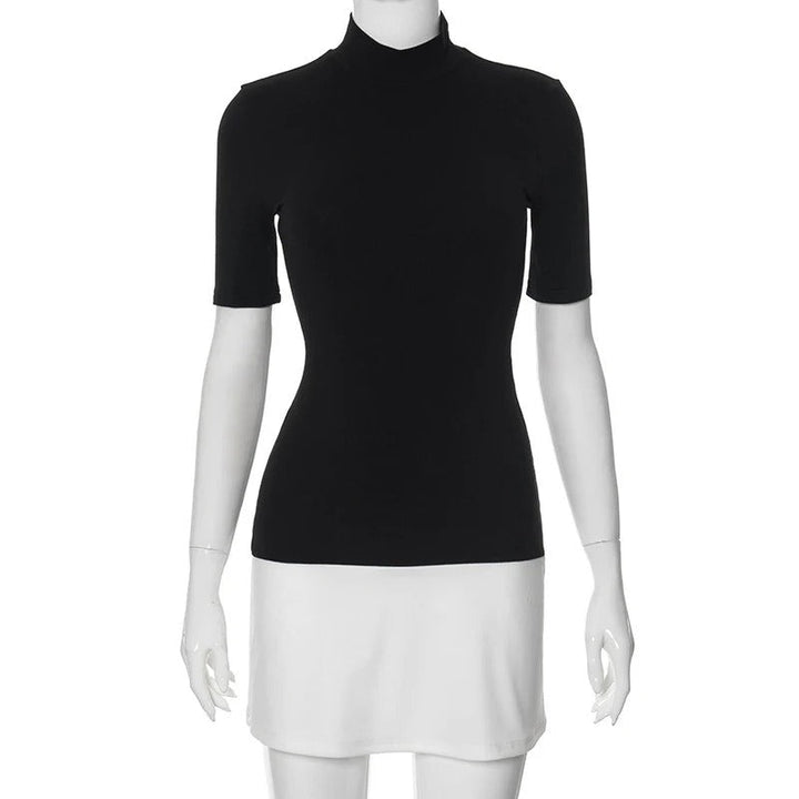 Kvinners Patchwork Turtleneck Bodycon-kjole