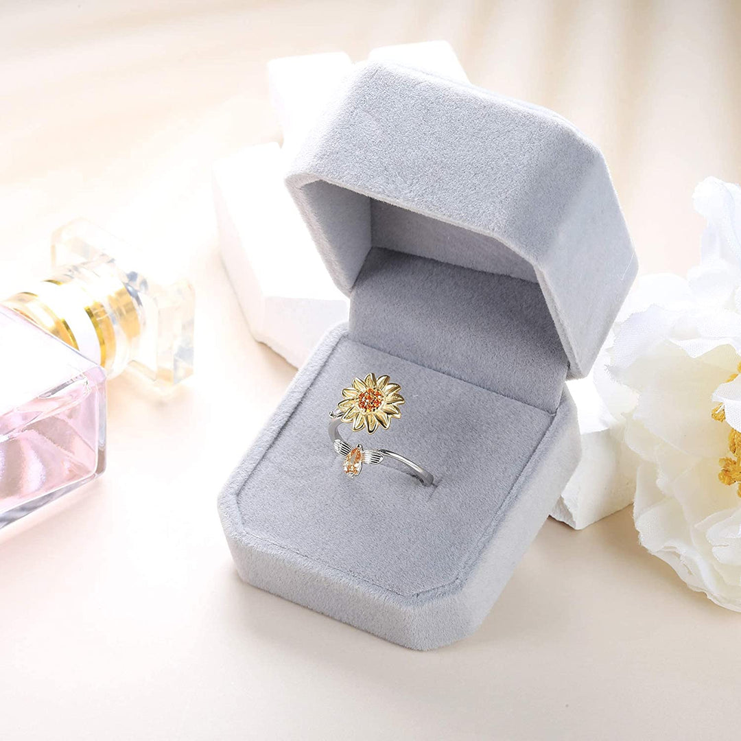 Kvinners Solsikke Fidget Ring for Angstlindring