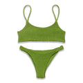 Kvinners Plissert Push-Up Bikini Sett