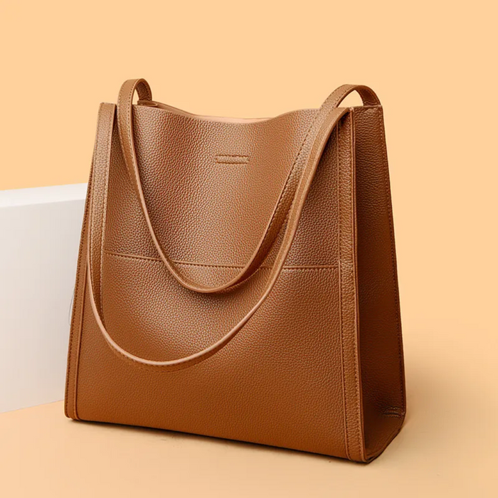 Lederschultertasche mit zwei Henkeln für den täglichen Gebrauch