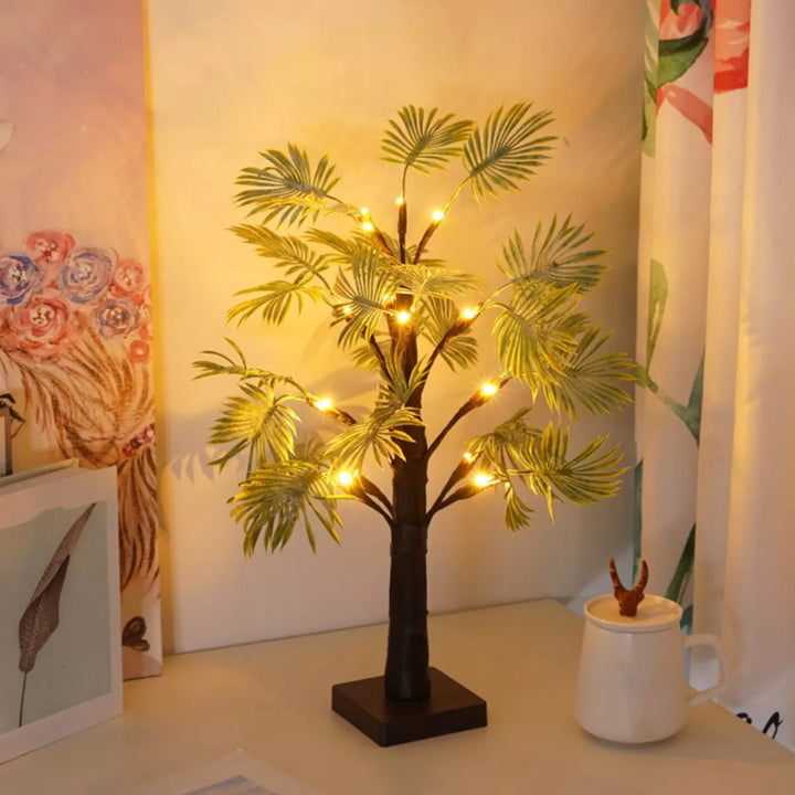 LED-julelys med palmeblad - Festlige og elegante