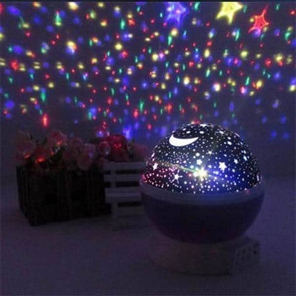 LED Nattlampe med Stjernehimmel - Rolig Atmosfære for Barn