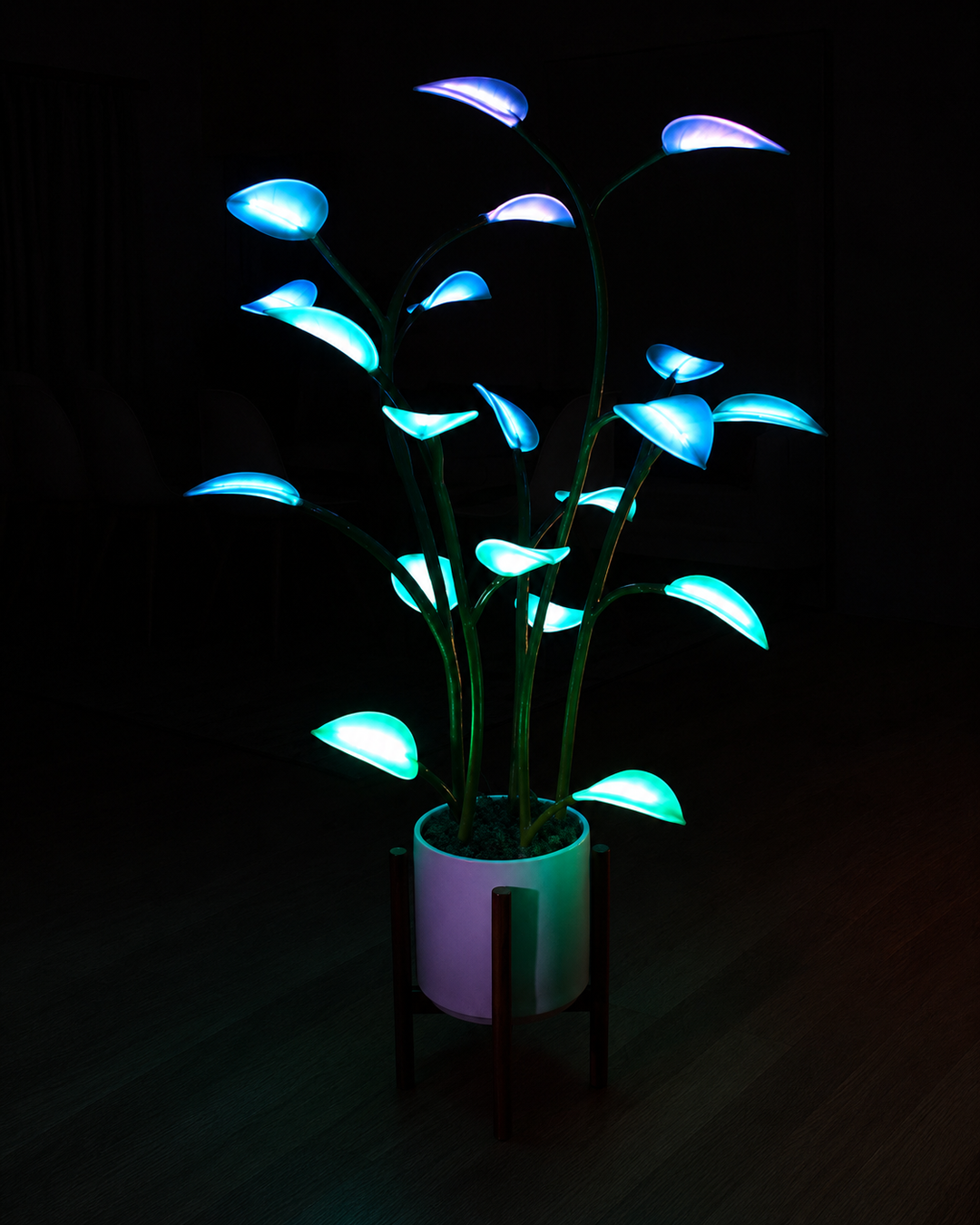 LED Planteformet Lampe med Dynamisk Fargeveksling