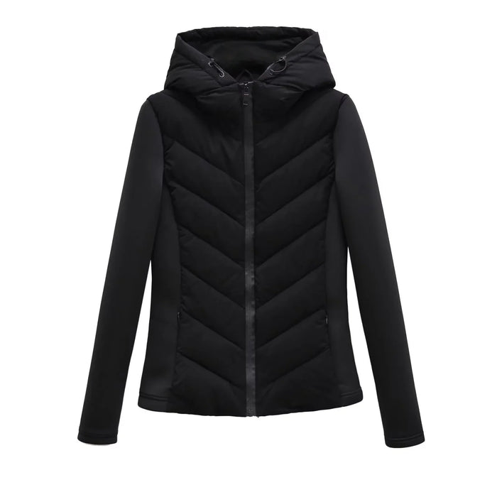 Chaqueta de invierno ligera y acolchada para mujer con capucha y bolsillos ocultos
