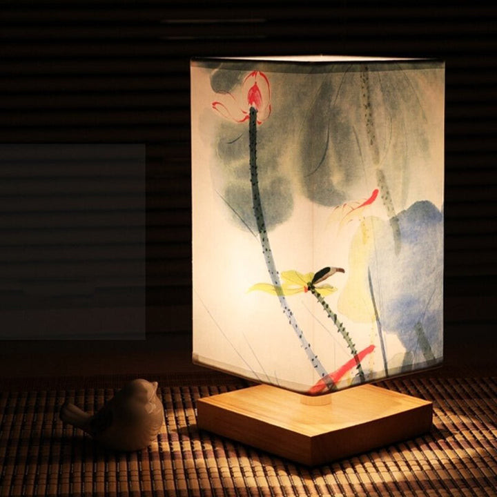 Liten Bordlampe Japansk Skandinavisk Design til Soverommet