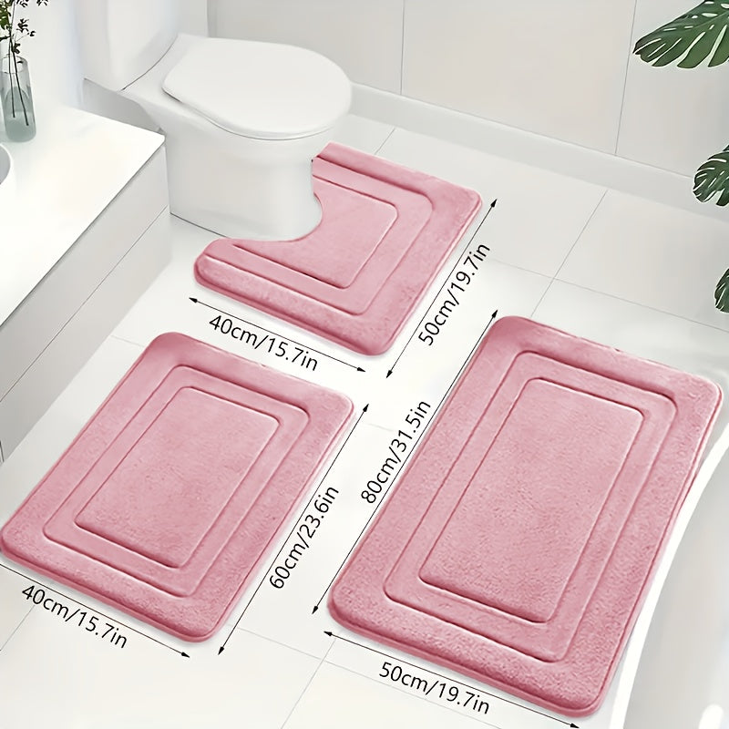 Luksuriøst 3-delt Baderomsmatte Sett i Memory Foam