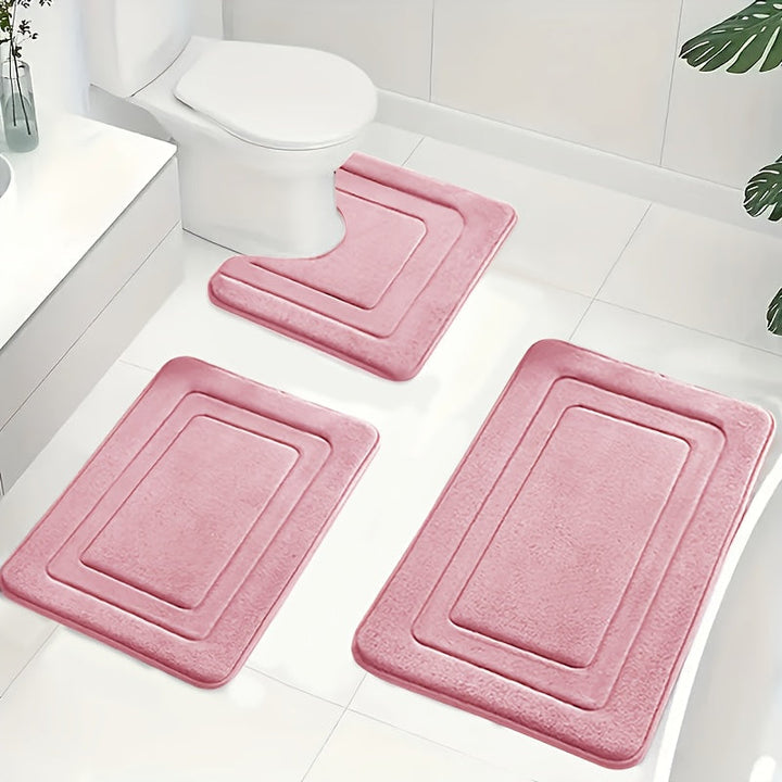 Luksuriøst 3-delt Baderomsmatte Sett i Memory Foam