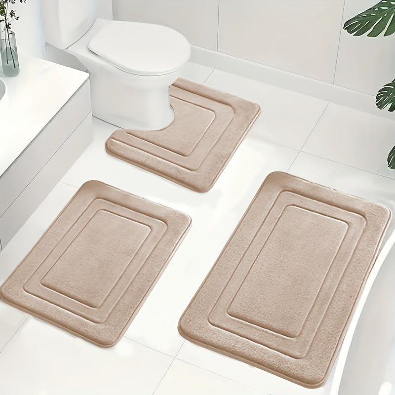 Luksuriøst 3-delt Baderomsmatte Sett i Memory Foam